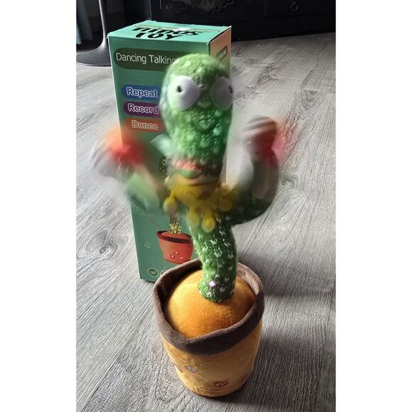 Dancing Cactus Plush Toy Lighted Electronic Recording Shake With Song Funny - Picture 16 of 16